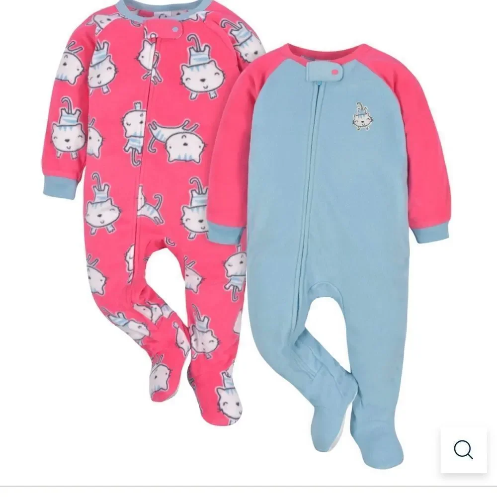 Nwt Baby & Toddler Girls Tiger & Cutie Fleece Pajamas 2 pack blanket sleepers